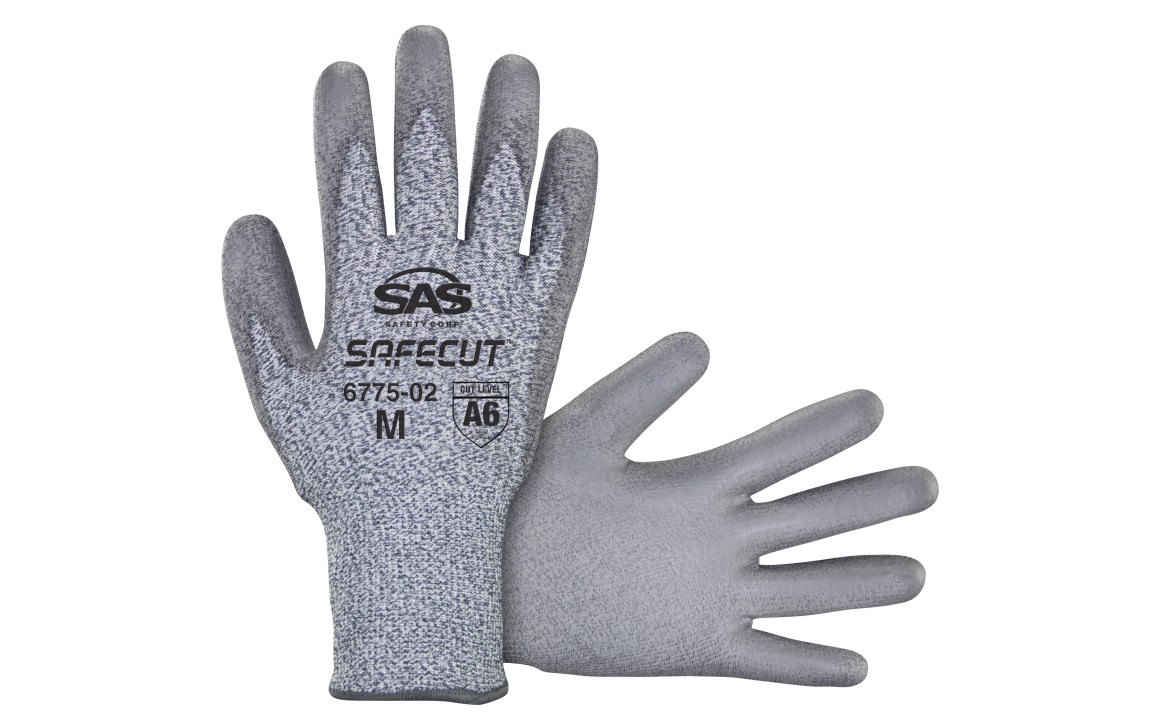 SAS Safety Group | SafeCut® HPPE Knit PU Coated Gloves - A6 Cut Level